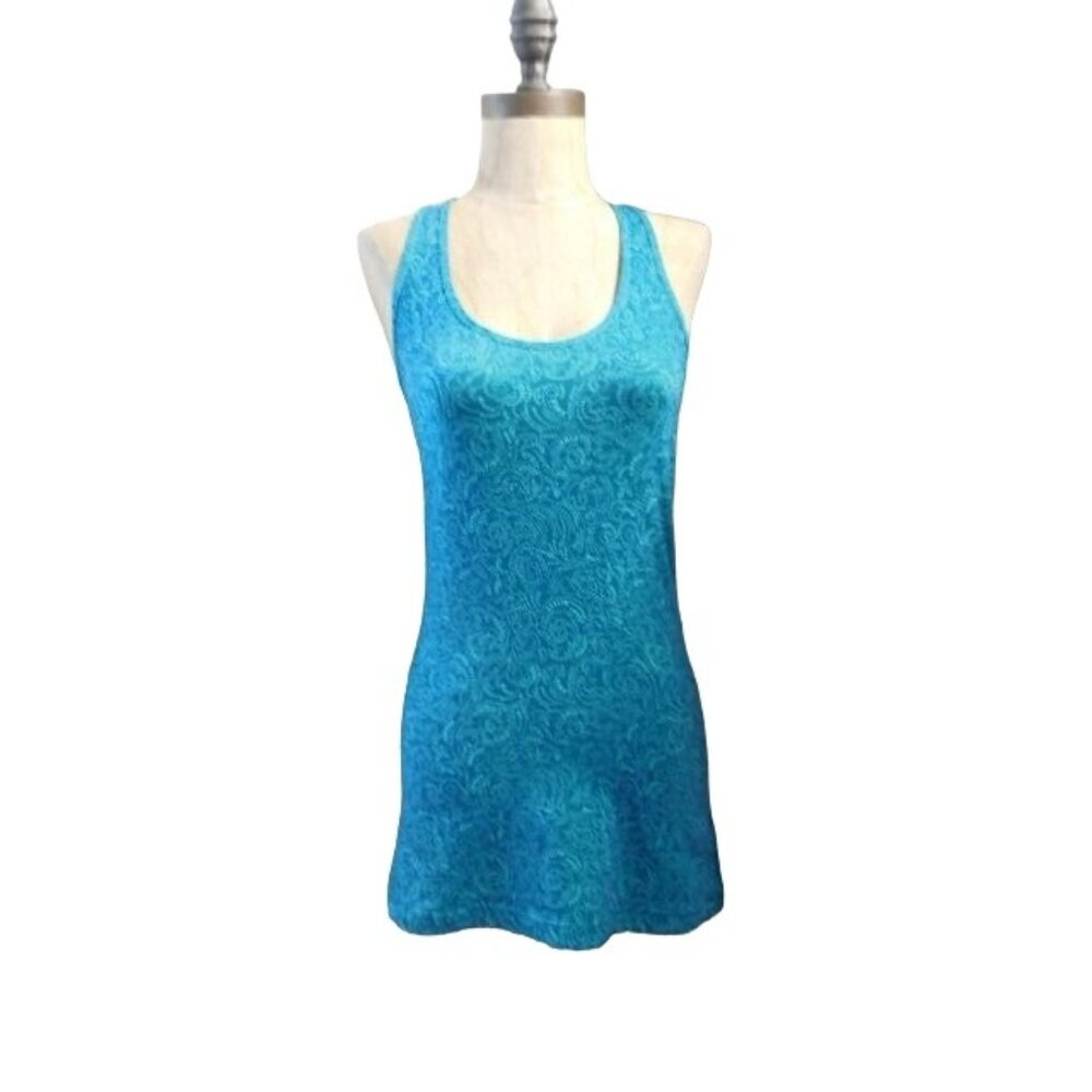 Lululemon Size 6 STRETCH Motivational Print Racerback Tank Style Athletic Top